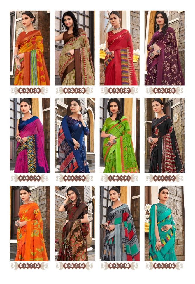 Vinamra Celebrity Green 6 Latest Fancy Designer Regular Ethnic Wear Cotton Saree Collection
